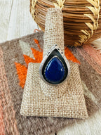 Old Pawn Navajo Sterling Silver & Lapis Ring Size 10