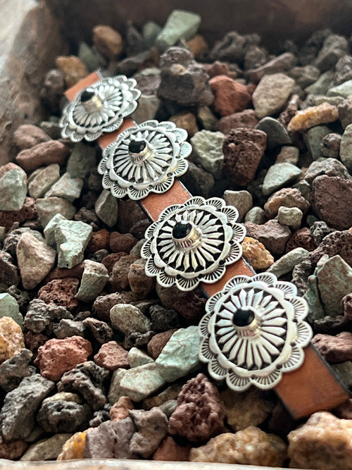 Sterling Silver and Onyx Traditional Style Concho Slide