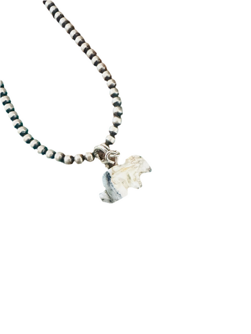 Handcrafted & Hand Carved Blue Mojave Rabbit Charm