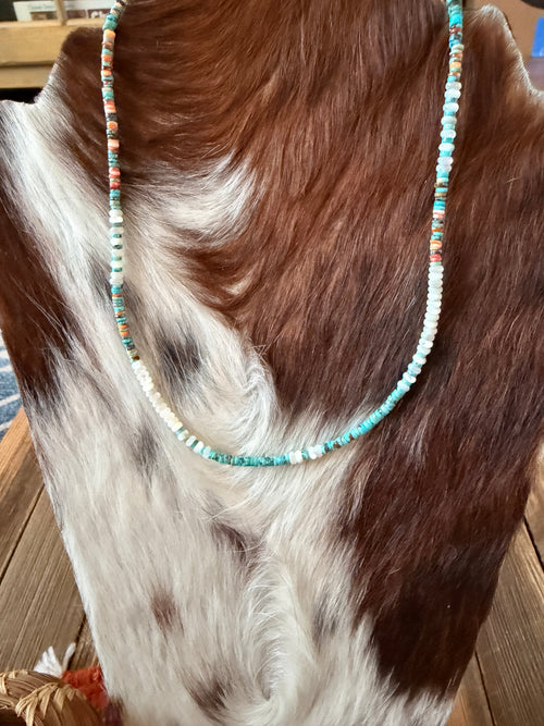 Handcrafted Multi Stone & Sterling Silver Beaded Necklace