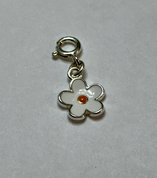Sterling Silver White Daisy Charm