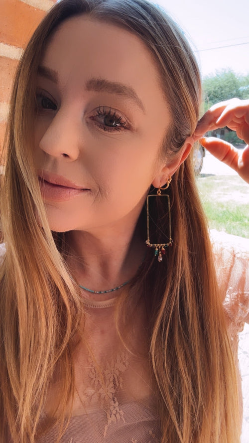 “The Golden Collection” Royality Handmade Gold Plated Multi Colored Beaded Earrings