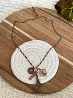 Vintage Handmade Copper Eiffel Tower Necklace