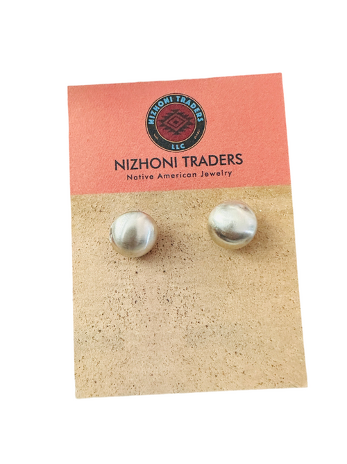 Handcrafted Sterling Silver Pearl Stud Earrings 10mm