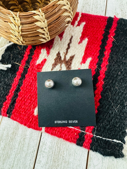 Handcrafted Sterling Silver Pearl Stud Earrings 6mm