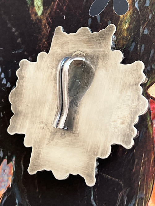 Rosella Paxson Blue Mohave Shepherd Hook Santa Fe Cross Pendant