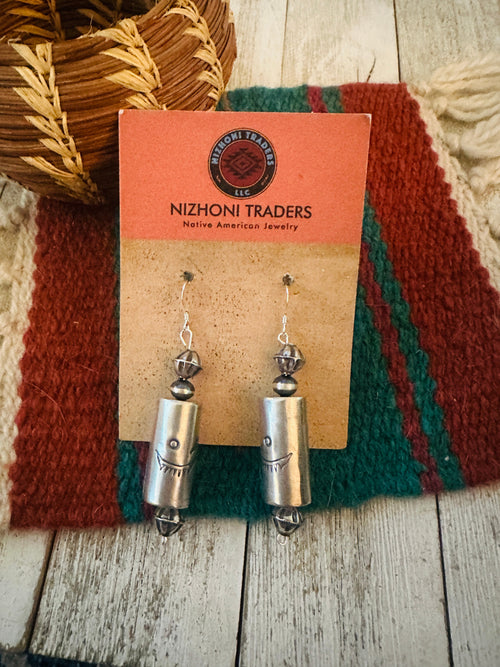 Handcrafted Sterling Silver Beaded Dangle Earrings