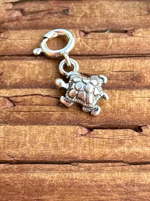 Handcrafted Sterling Silver Roaming Turtle Charm