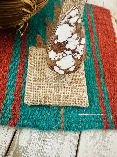 Old Pawn Navajo Sterling Silver & Wild Horse Adjustable Ring