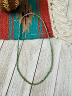 Handcrafted Turquoise & Sterling Silver Beaded Necklace W/ Extender