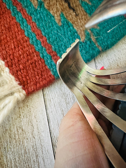 Old Pawn Sterling Silver & Royston Turquoise Cuff Bracelet by Readda Begay /