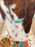 Handcrafted Turquoise & Copper 16” Beaded Necklace