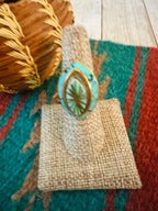 Old Pawn Navajo Sterling Silver, Turquoise, Opal Inlay Ring Size 6.75