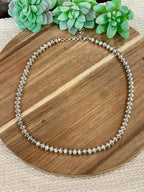 Handmade Sterling Silver 8 MM Beaded Necklace