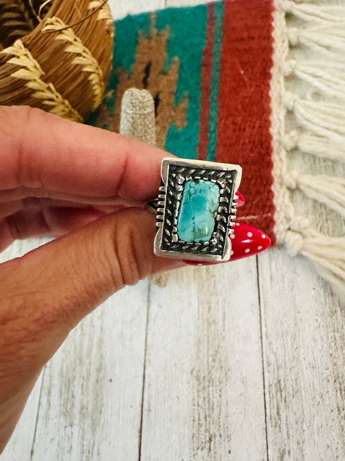 Old Pawn Navajo Sterling Silver & Turquoise Ring