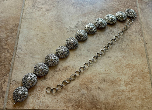 Antique Vintage Silver-Plated Brass Belt