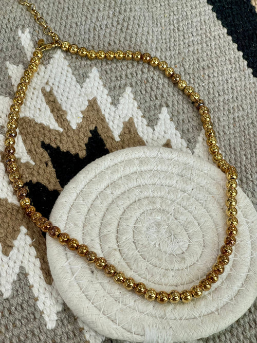 Vintage Handmade Copper Beaded Necklace