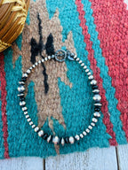 Handcrafted Onyx & Sterling Silver Pearl Beaded Bracelet