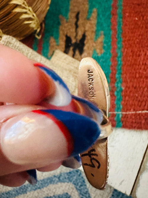 Old Pawn Navajo Sterling Silver & Onyx Ring Size 7.5