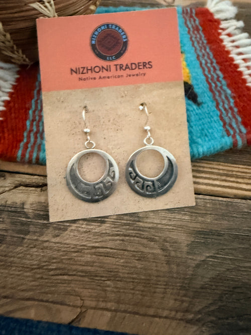 Handcrafted Old Pawn Sterling Silver Overlay Dangle Earrings