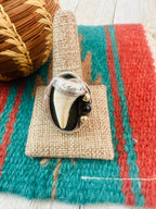 Old Pawn Navajo Sterling Silver & Onyx Ring Size 11.75