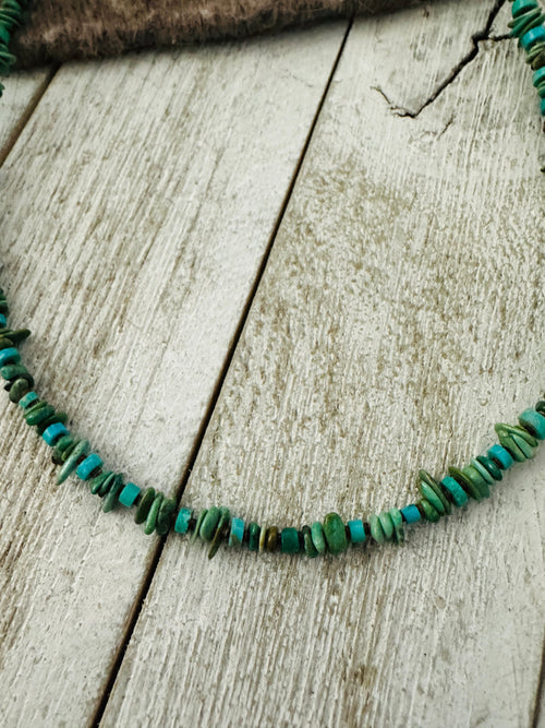 Handcrafted Turquoise & Heishi 18” Beaded Necklace