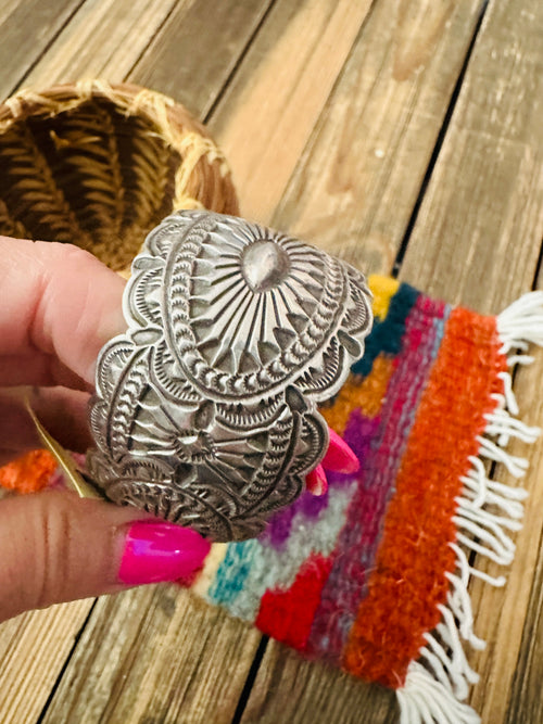 Handcrafted Old Pawn Sterling Silver Watch Cuff Bracelet