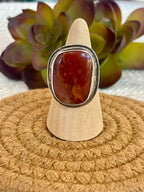 Old Pawn Vintage Sterling Silver & Carnelian Agate Sz 10.25 Ring