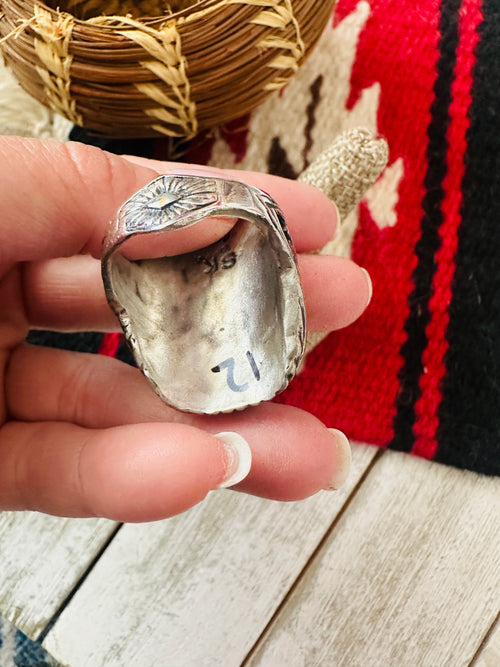 Old Pawn Navajo Sterling Silver & Lapis Men’s Ring Size 12