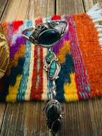 Handcrafted Old Pawn Sterling Silver & Abalone Cuff Bracelet Ring Combo