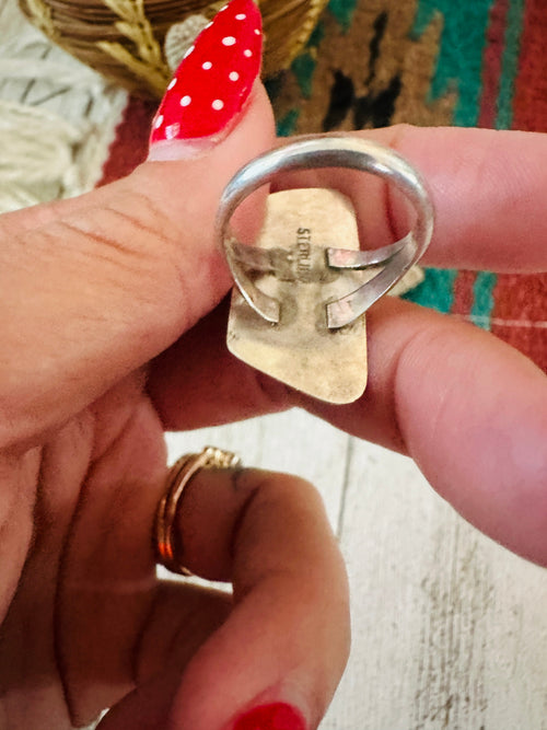 Old Pawn Navajo Sterling Silver & Lapis Ring