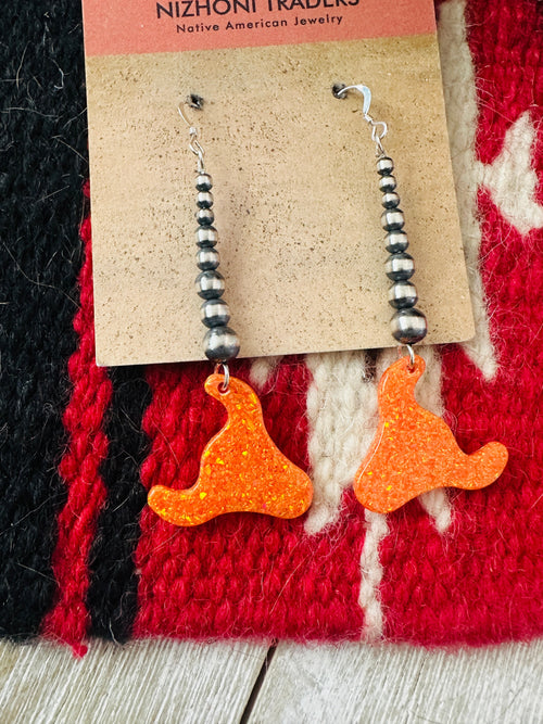 Summer Lovin’ Handcrafted Sterling Silver Pearl Beaded Opal Bull Head Dangle Earrings