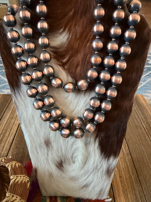 Handcrafted 16mm Copper Beaded Necklace