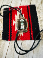 Vintage Old Pawn Sterling Silver & Multi Stone Inlay Bolo Tie