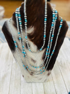 Handcrafted Sterling Silver & Turquoise Beaded Necklace