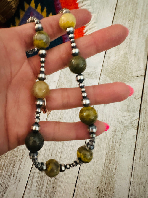 Handcrafted Sterling Silver Pearl & Bumblebee Beaded Necklace