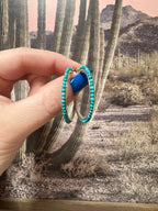 Handmade Turquoise and Sterling Silver Beaded Hoop Earrings