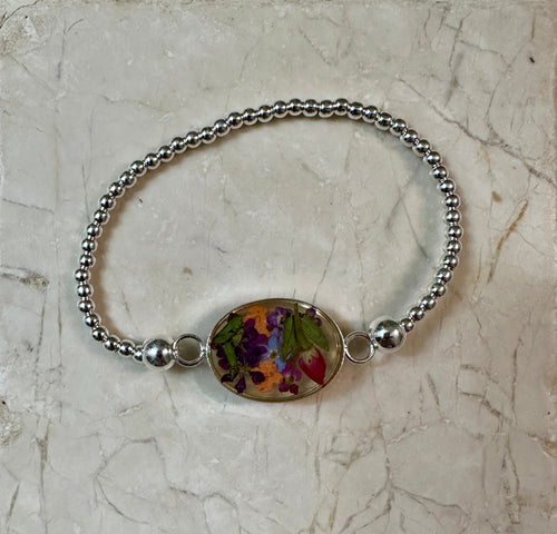 Primavera Stretch Sterling Silver Beaded Bracelet