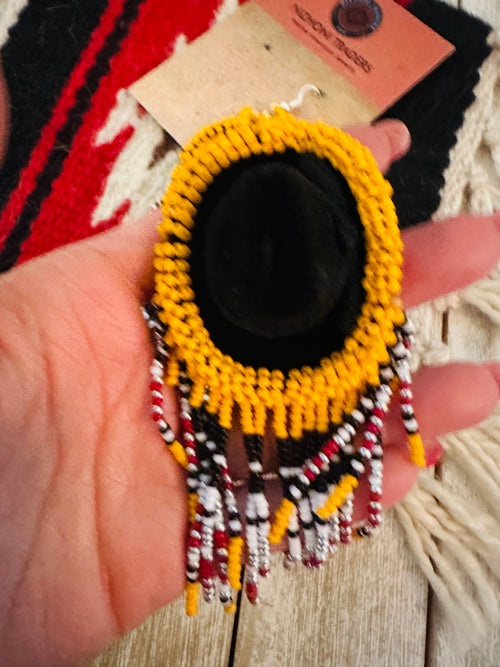 Navajo Beaded Cowboy Hat Dangle Earrings