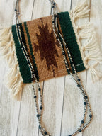 Pearl Sterling Silver & Onyx 70 inch Beaded Necklace