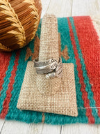 Old Pawn Navajo Sterling Silver Feather Adjustable Band Ring