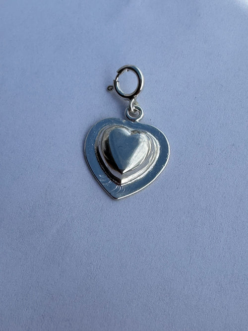 Handcrafted Sterling Silver Heart Raised Charm