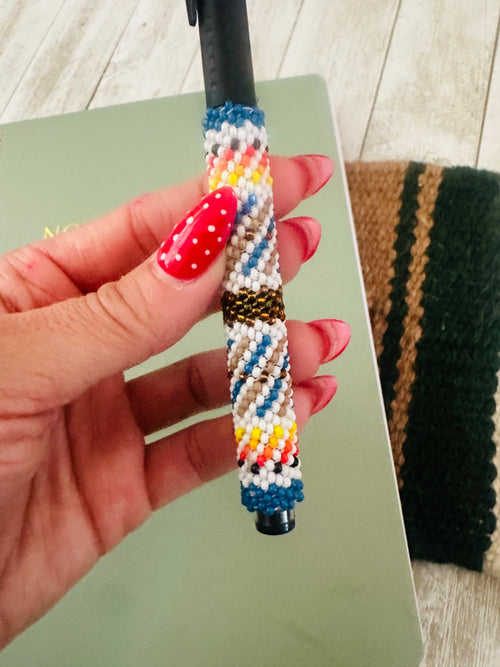 Handcrafted Muticolor Beaded Pen