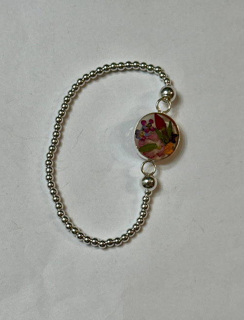 Primavera Stretch Sterling Silver Beaded Round Bracelet