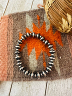 Navajo Sterling Silver Pearl Beaded Stretch Bracelet