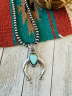 Handcrafted Sterling Silver & Turquoise Beaded Naja Necklace