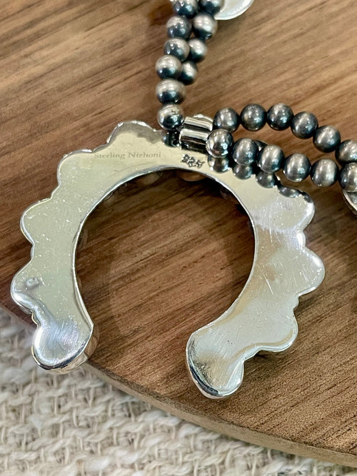 Handmade Sterling Silver, Purple Spiny Naja Necklace Signed Nizhoni