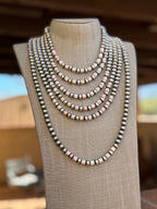 Handcrafted Sterling Silver Pearl & Queen Pink Conch Beaded Necklace 8mm