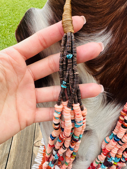 Old Pawn Handcrafted Multi Stone & Heishi Beaded 32” Necklace