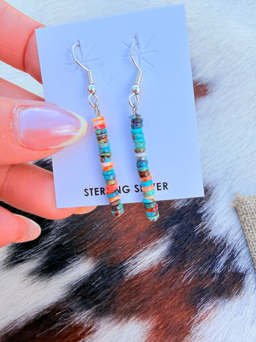 Handcrafted Multi Stone Beaded Dangle Earrings